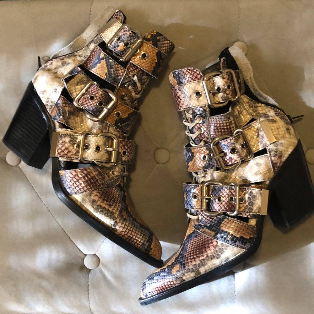 Snake Print Booties